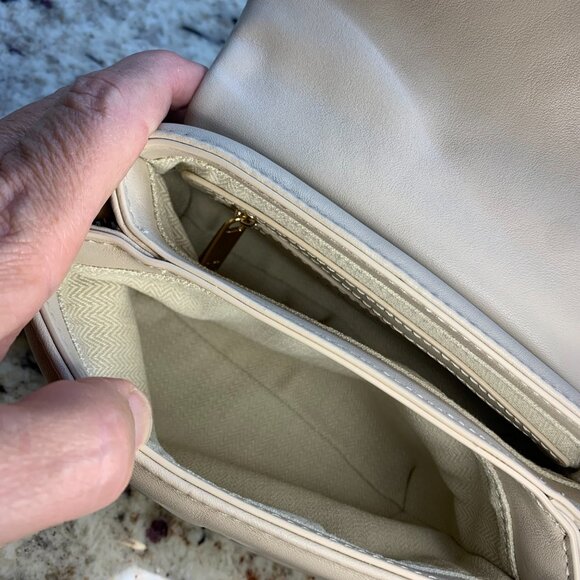 NWT Ted Baker Poppy Leather Satchel Cream - Picture 5 of 8